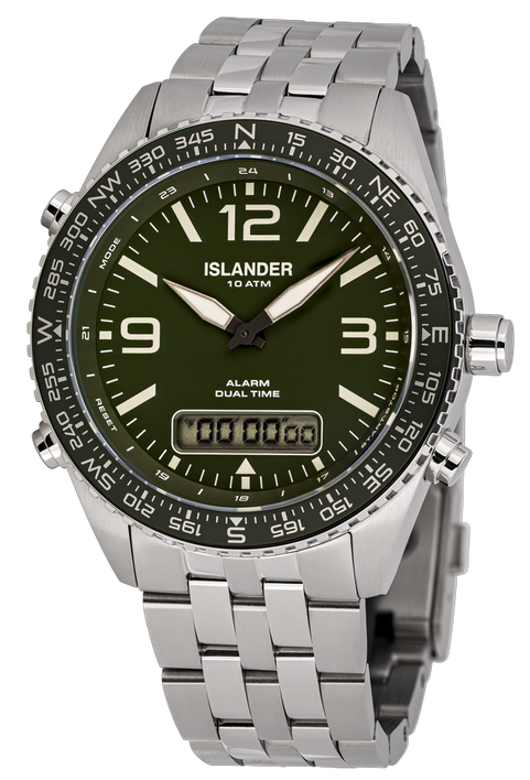 Islander Watch Rocky Point Analog-Digital Green Dial #ISL-329