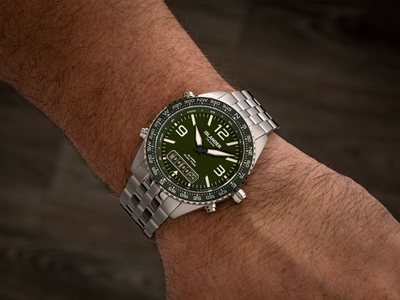 Islander Watch Rocky Point Analog-Digital Green Dial #ISL-329