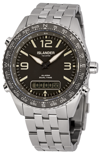 Islander Watch Rocky Point Analog-Digital Grey Dial #ISL-330