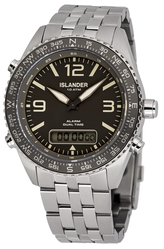 Islander Watch Rocky Point Analog-Digital Grey Dial #ISL-330