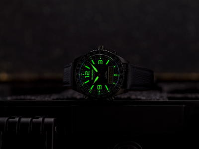 Islander Watch Rocky Point Analog-Digital Black Dial PVD #ISL-331