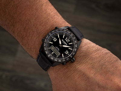 Islander Watch Rocky Point Analog-Digital Black Dial PVD #ISL-331