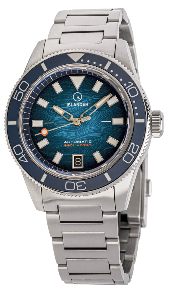 Islander Watch Bayport Automatic Blue Wave Dial #ISL-311