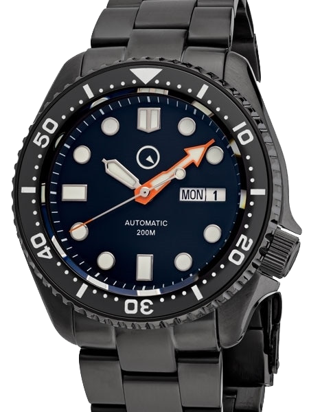Islander Watch Automatic Dive Watch Black Dial DLC #ISL-34