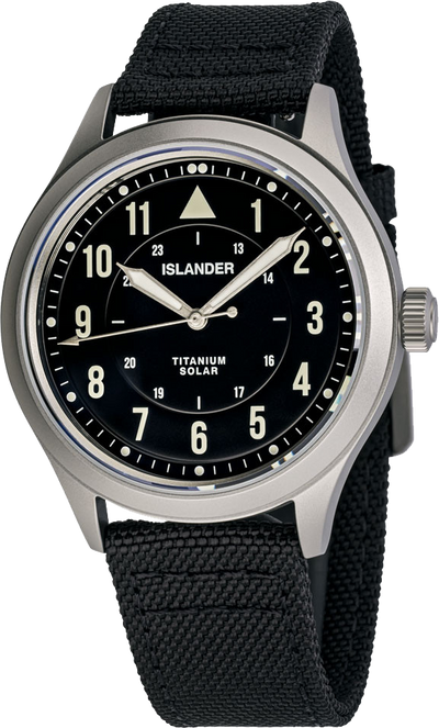 Islander Watch Babylon Titanium Solar Field Watch Black Dial #ISL-333