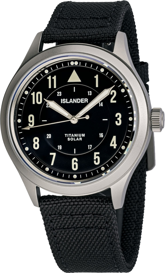 Islander Watch Babylon Titanium Solar Field Watch Black Dial #ISL-333
