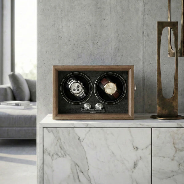 Mainspring Oxford Guardian Dual Slot Watch Winder Brown MS-WIN-OXF2-01