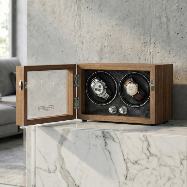 Mainspring Oxford Guardian Dual Slot Watch Winder Brown MS-WIN-OXF2-01