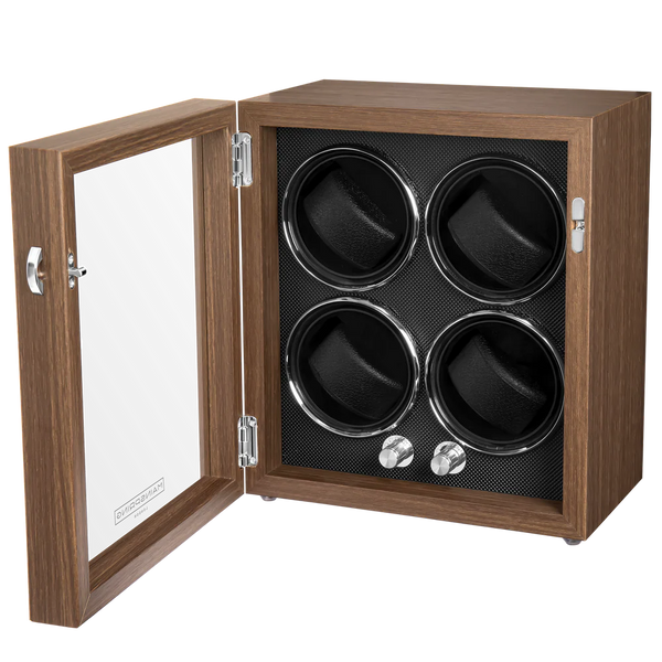 Mainspring Oxford Guardian Four Slot Watch Winder Mahogany MS-WIN-OXF4-01