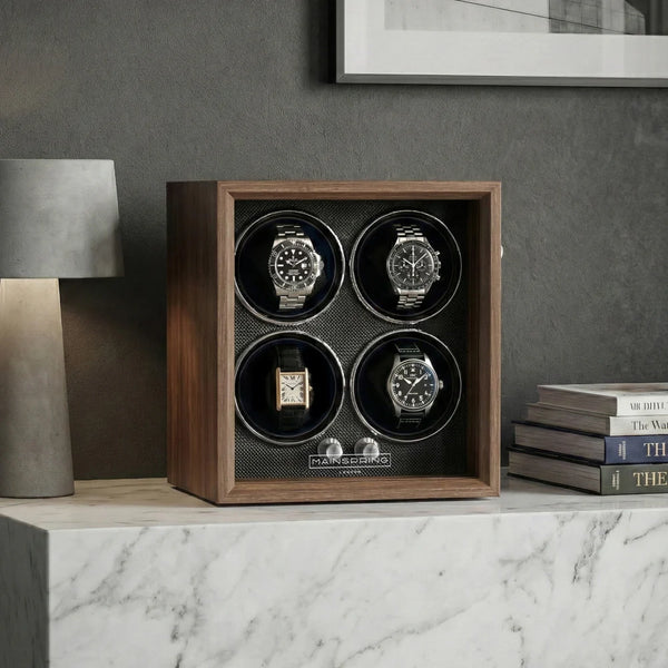 Mainspring Oxford Guardian Four Slot Watch Winder Mahogany MS-WIN-OXF4-01