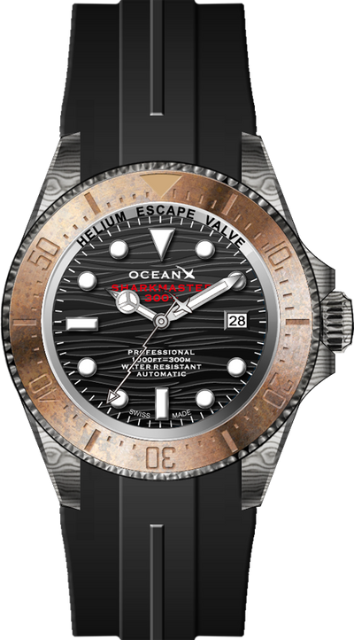 OceanX Sharkmaster 300+ Damascus Bronze SMS331 Limited Edition