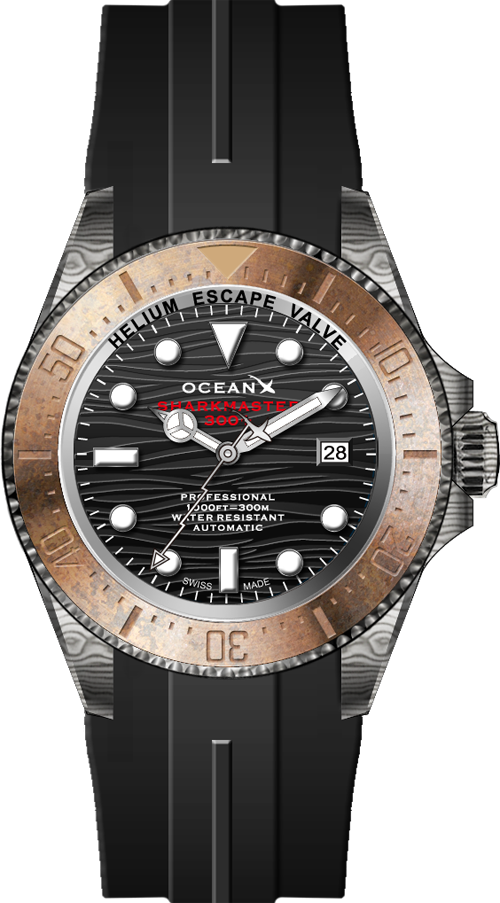 OceanX Sharkmaster 300+ Damascus Bronze SMS331 Limited Edition