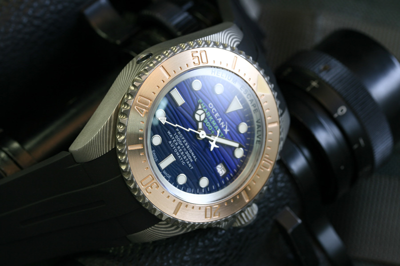 OceanX Sharkmaster 300+ Damascus Bronze SMS332 Limited Edition OceanX Sharkmaster 300+ Damascus Bronze SMS332 Limited Edition