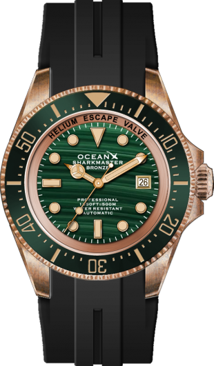 OceanX Sharkmaster Bronze SMB543 Malachite Limited Edition