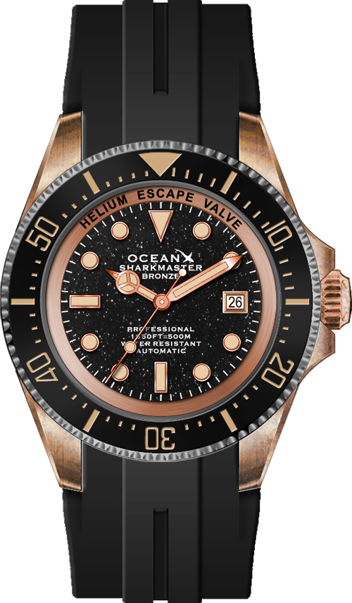 OceanX Sharkmaster Bronze SMB551 Black Gold Sand Stone Limited Edition