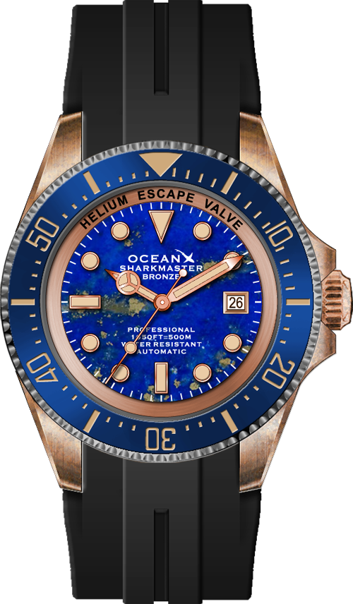 OceanX Sharkmaster Bronze SMB552 Lapis Lazuli Stone Limited Edition