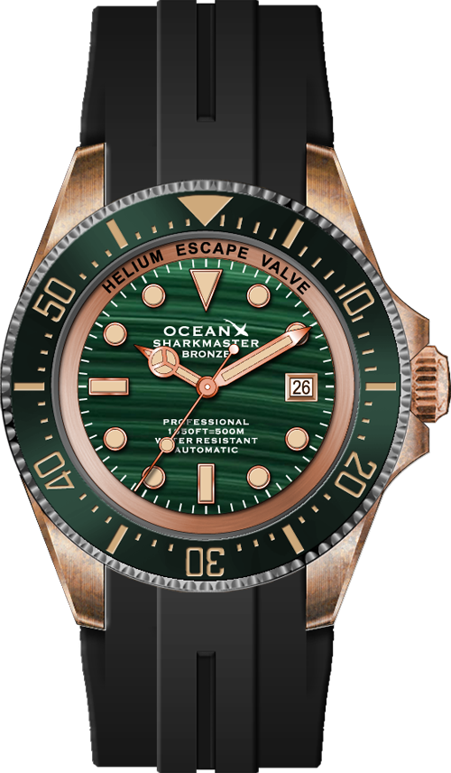 OceanX Sharkmaster Bronze SMB553 Malachite Stone Limited Edition