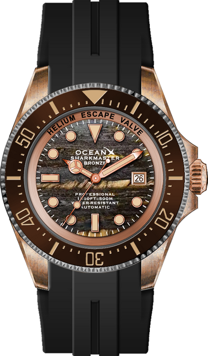 OceanX Sharkmaster Bronze SMB554 Tiger Iron Stone Limited Edition