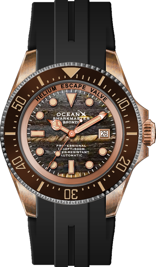 OceanX Sharkmaster Bronze SMB554 Tiger Iron Stone Limited Edition