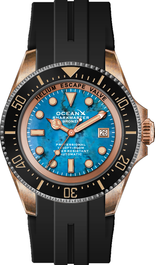OceanX Sharkmaster Bronze SMB555 Turquoise Stone Limited Edition