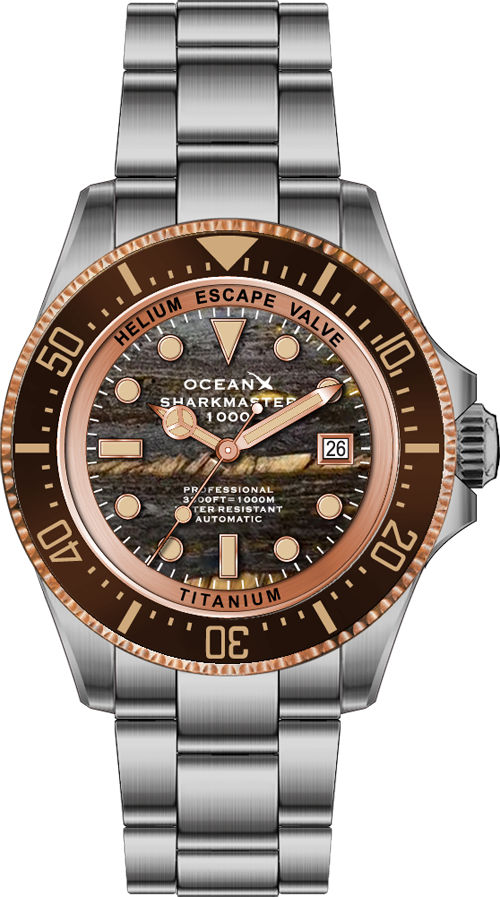 OceanX Sharkmaster 1000 Titanium SMTi1004 Tiger Iron Stone Limited Edition