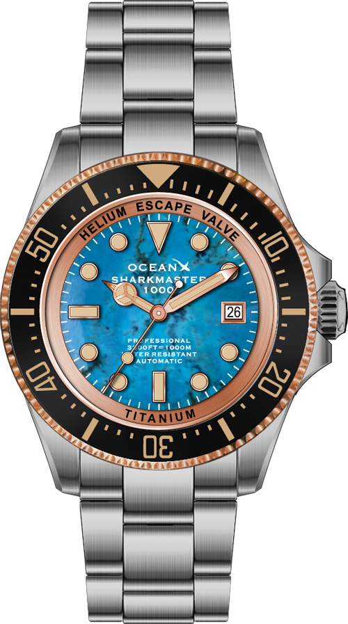 OceanX Sharkmaster 1000 Titanium SMTi1005 Turquoise Stone Limited Edition