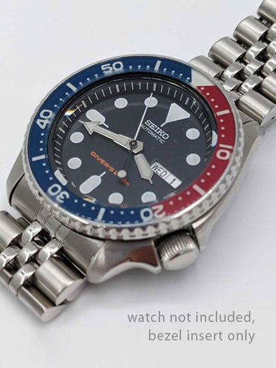 Islander Watch Blue-Red Luminous Sapphire Bezel Insert for Seiko SKX007, SKX009, SKX011 #C29