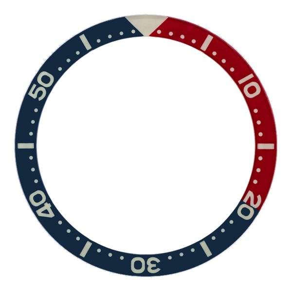 Islander Watch Blue-Red Luminous Sapphire Bezel Insert for Seiko SKX007, SKX009, SKX011 #C29