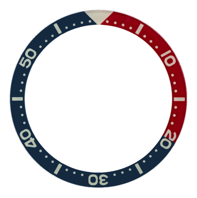 Islander Watch Blue-Red Luminous Sapphire Bezel Insert for Seiko SKX007, SKX009, SKX011 #C29