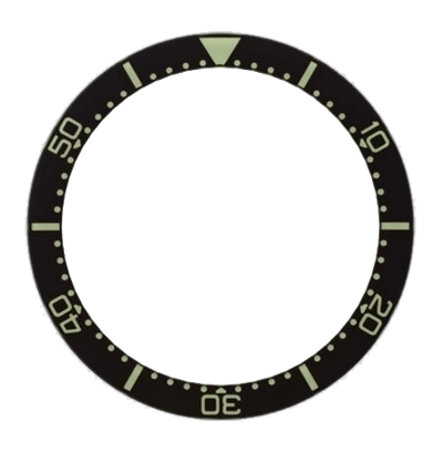 Islander Watch Black Sapphire Luminous Bezel Insert for Squale 1521 Dive Watches #C19