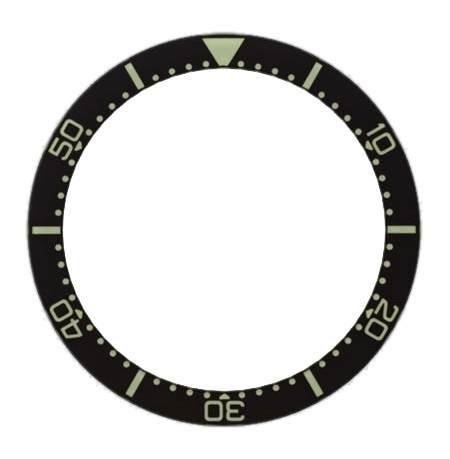 Islander Watch Black Sapphire Luminous Bezel Insert for Squale 1521 Dive Watches #C19