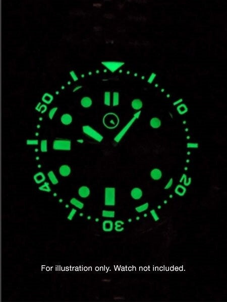 Islander Watch Green Ceramic Luminous Bezel Insert for Seiko SKX007, SKX009, SKX011 #C27