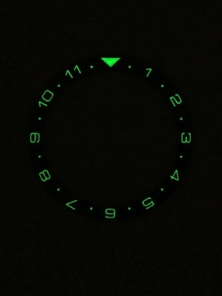 Islander Watch Black Ceramic Luminous Dual-Time Bezel Insert for Seiko SKX007, SKX009, SKX011 #C07