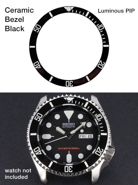Islander Watch Black Ceramic Bezel Insert for Seiko SKX007, SKX009, SKX011 #C01-01