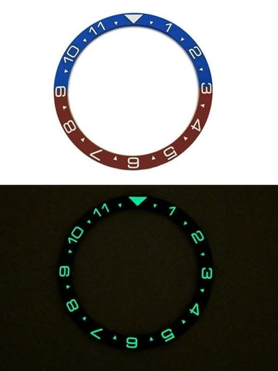 Islander Watch "Pepsi" Dual-Time Ceramic Luminous Bezel Insert for Seiko SKX007, SKX009, SKX011 #C15
