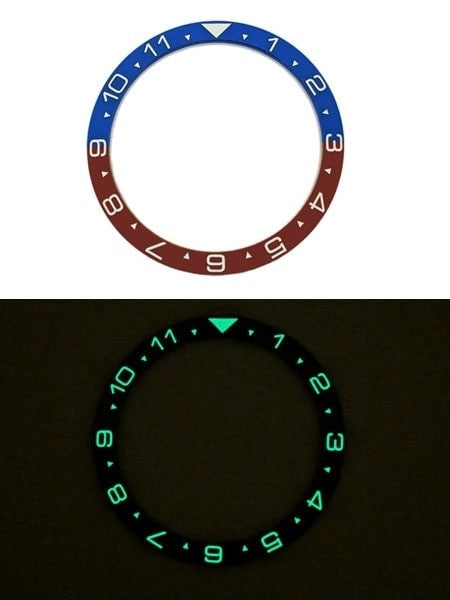 Islander Watch "Pepsi" Dual-Time Ceramic Luminous Bezel Insert for Seiko SKX007, SKX009, SKX011 #C15