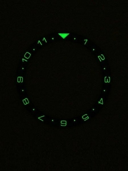 Islander Watch Black Ceramic Luminous Dual-Time Bezel Insert for Seiko SSK GMT Models #C40