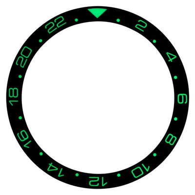 Islander Watch Black and Red Coke 24 hour GMT Ceramic Luminous Bezel Insert for SKX007 #C44