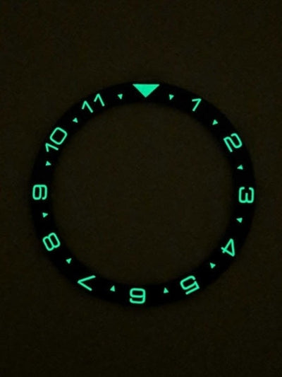 Islander Watch "Batman" Dual-Time Ceramic Luminous Bezel Insert for Seiko SKX007, SKX009, SKX011 #C12