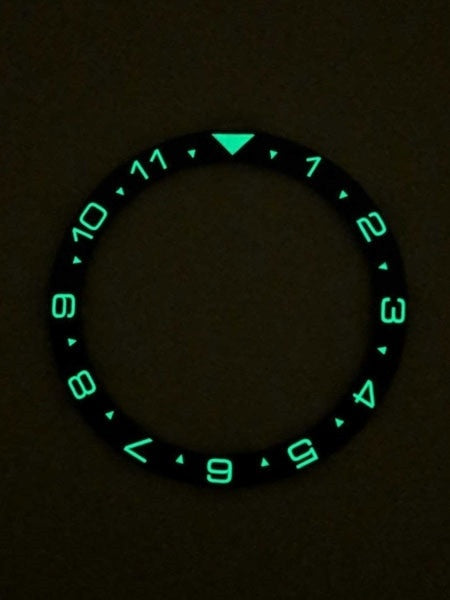 Islander Watch "Batman" Dual-Time Ceramic Luminous Bezel Insert for Seiko SKX007, SKX009, SKX011 #C12