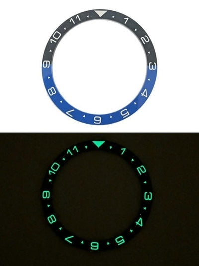 Islander Watch "Batman" Dual-Time Ceramic Luminous Bezel Insert for Seiko SKX007, SKX009, SKX011 #C12