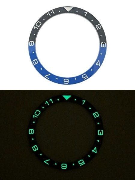 Islander Watch "Batman" Dual-Time Ceramic Luminous Bezel Insert for Seiko SKX007, SKX009, SKX011 #C12