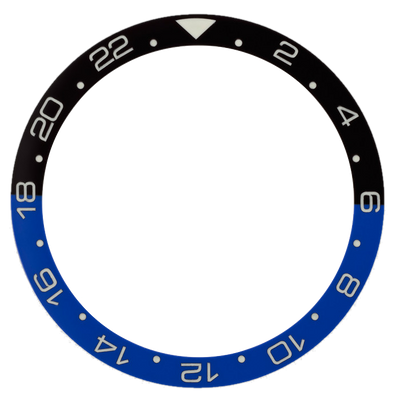 Islander Watch Black and Blue 24 hour GMT Ceramic Luminous Bezel Insert for SKX007 #C43