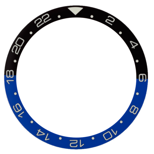 Islander Watch Black and Blue 24 hour GMT Ceramic Luminous Bezel Insert for SKX007 #C43
