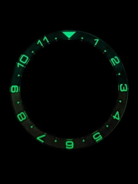 Islander Watch "Batman" Dual-Time Luminous Sapphire Bezel Insert for Seiko SKX007, SKX009, SKX011 #C33