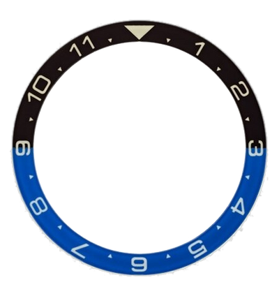 Islander Watch "Batman" Dual-Time Luminous Sapphire Bezel Insert for Seiko SKX007, SKX009, SKX011 #C33