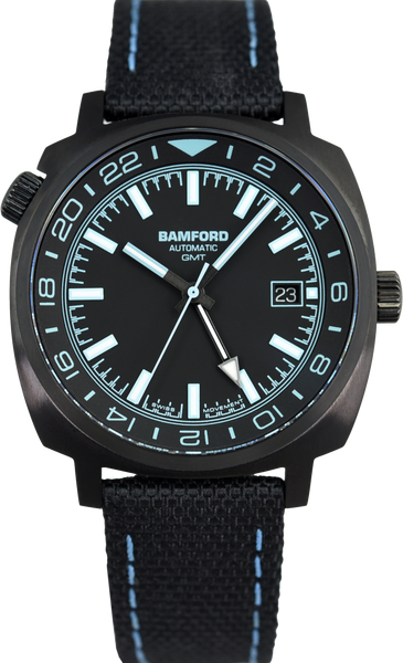 【美品】バンフォード ブラックアクアGMT Bamford GMT Black / Aqua Custom (Pre-owned) - SeriousWatches.com