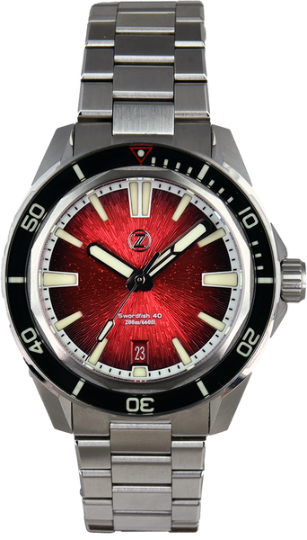 Zelos Swordfish 40mm Crimson Red (Pre-owned) - SeriousWatches.com