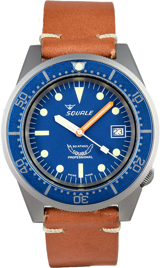 Squale 50 Atmos Blue Blasted 1521-026/A 1521BLUEBL.PC (Pre-owned)