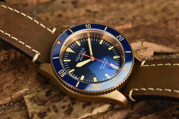 Aquatico Bronze Sea Star Blue Ceramic Bezel No Date (Pre-owned)